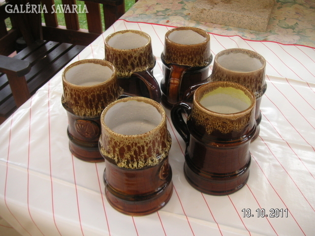 Zsolnay, designed by György Kürfös, ceramic beer mugs