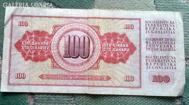 100 Jugoszláv Dínár