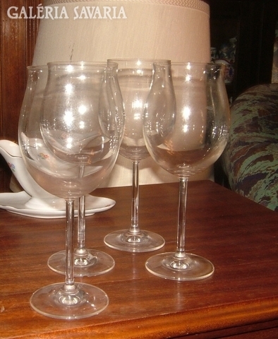 Wonderful large antique stemmed glass glasses 4 pcs