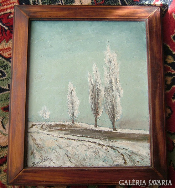 József Zsupán: oil / wood landscape