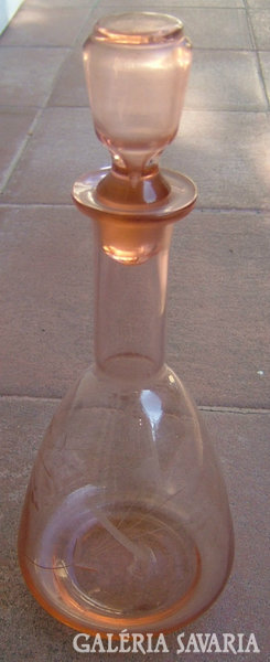Biedermeier antique hand polished pink bottle