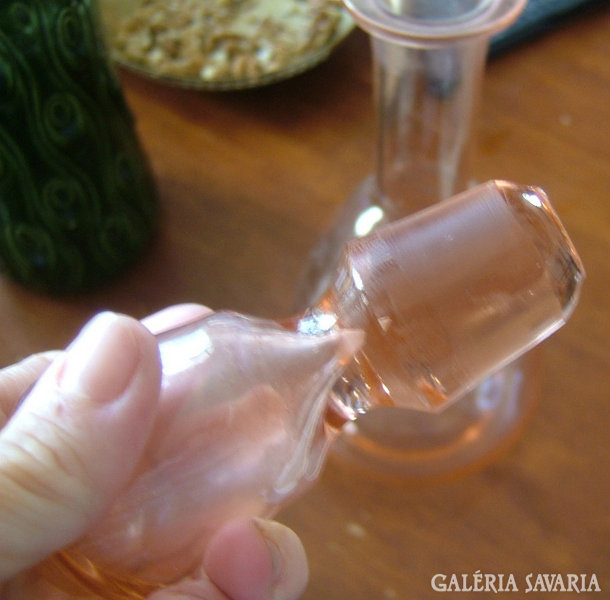 Biedermeier antique hand polished pink bottle