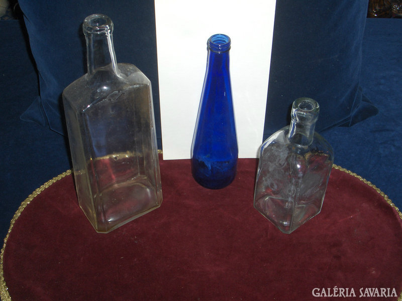 Régi üveg palackok-3 db-30cm,24cm,19cm