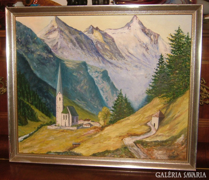 Rochrbacher - landscape with church - painting