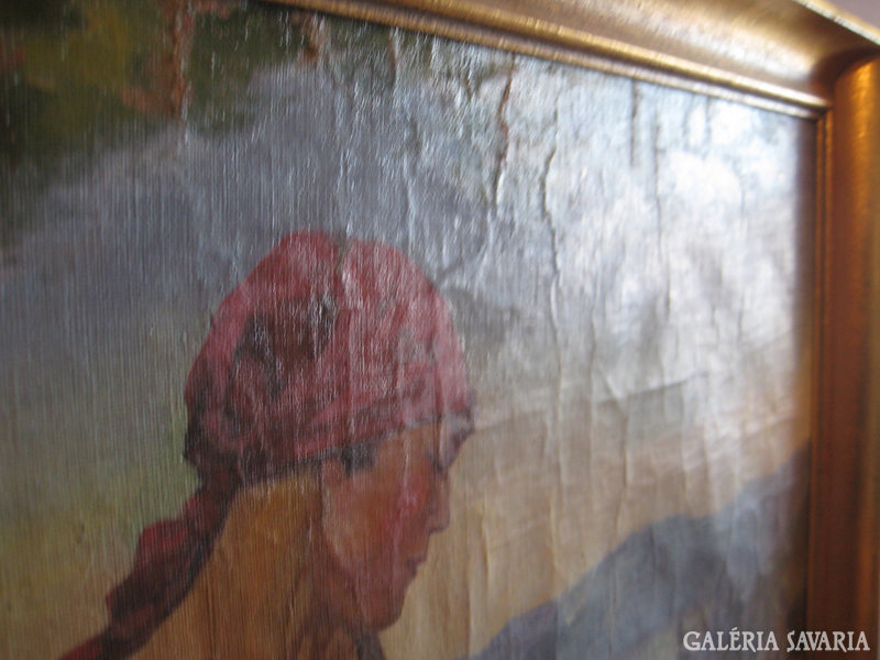 E.Graner : Az Arató Család. vászon festmény 115 éves.