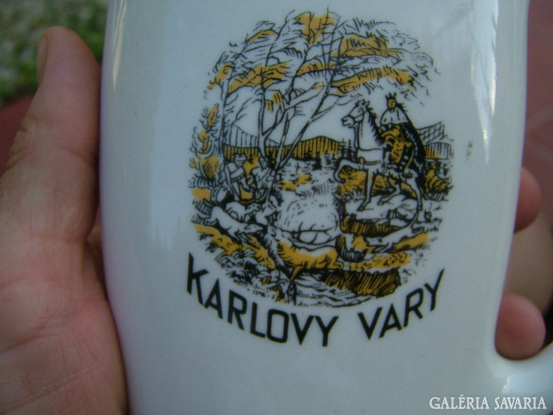 Régi jelzett Karlovy Vary fürdő csésze - fürdőbögre Kúrapohár