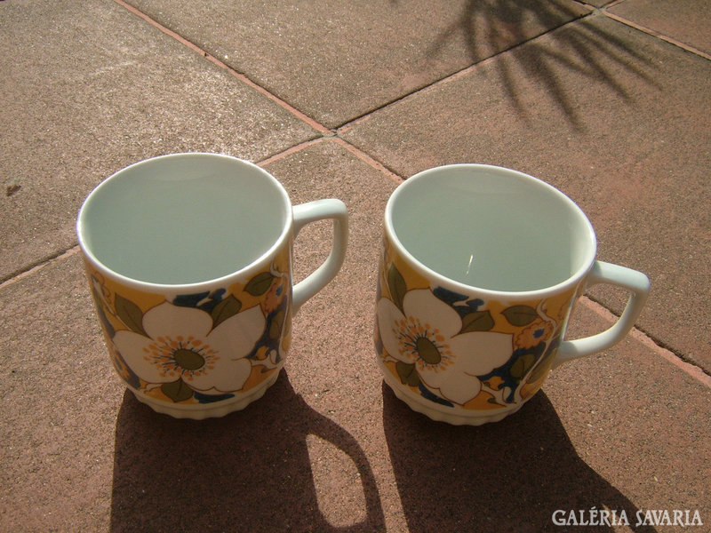 Pair of old Czechoslovak epiag cocoa mugs