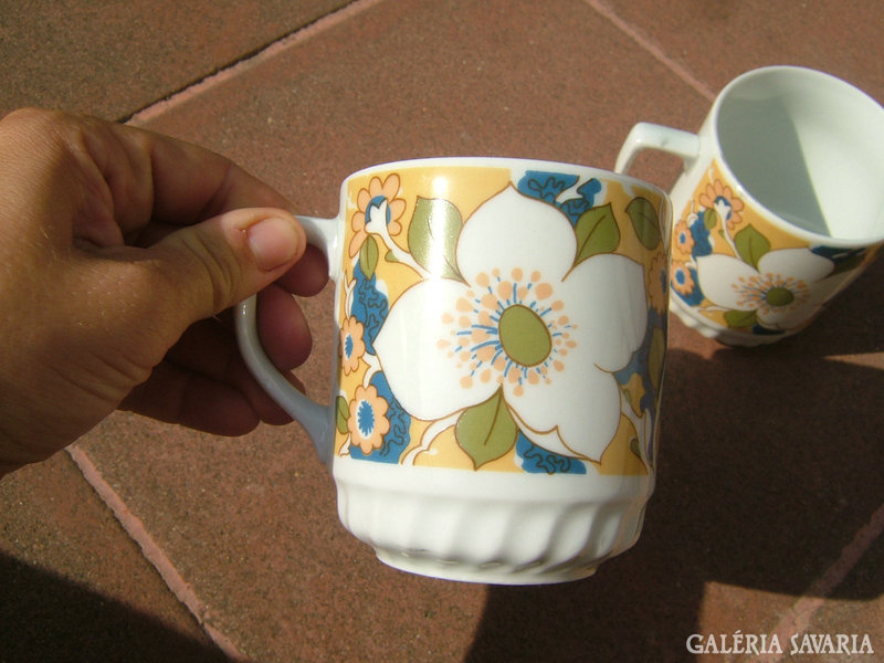 Pair of old Czechoslovak epiag cocoa mugs