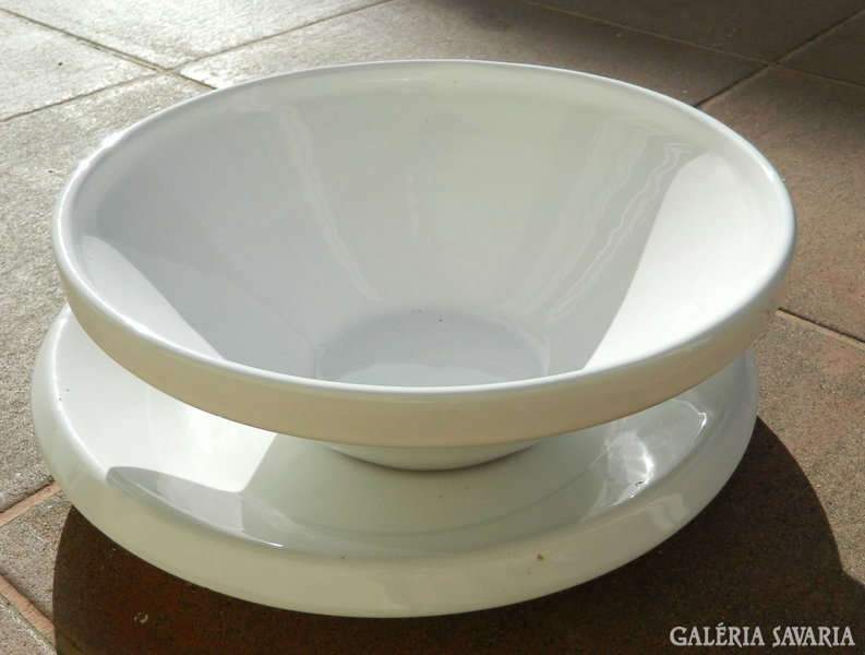Városlód majolica hungary: large white serving bowls