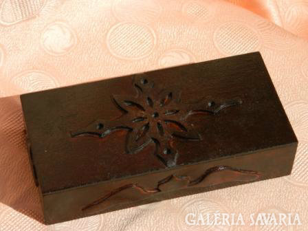 Old. Embossed decorative handmade wooden box
