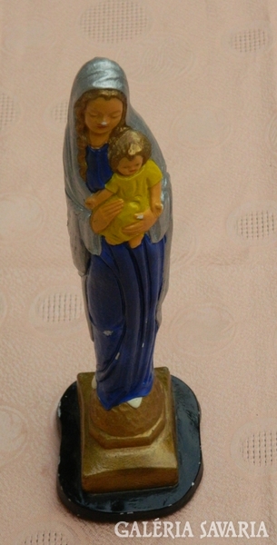 Antik Madonna szobor : gipsz Szűz Mária -kegytárgy