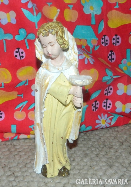 Ca. 100 éves kézzel festett karácsonyi angyal gyertya