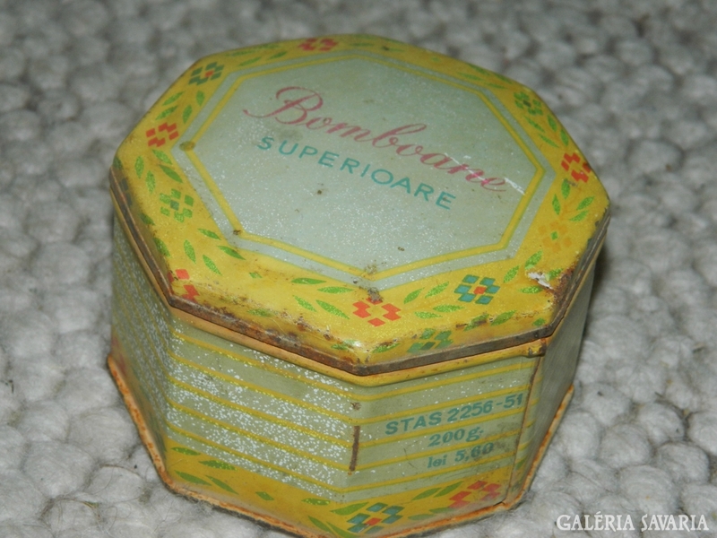 Régi fém doboz - antik bonbonos cukor doboza