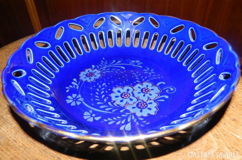 Álomszép kobalt kék kézzel festett asztalközép