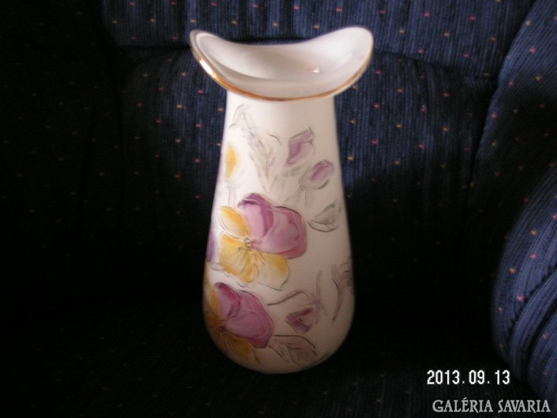 Glass vase, very beautiful, handmade, artistically crafted, richly decorated with gold.