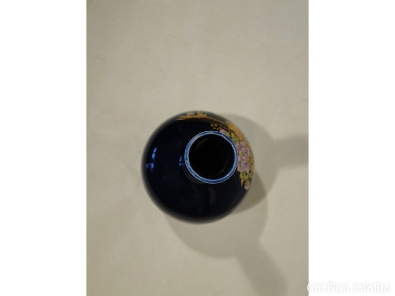 5417 Régi fácános kobaltkék porcelán ibolyaváza