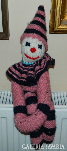 Hand crocheted big clown - needlework decoration 55cm!