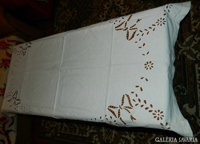 Antique white azure-plated large tablecloth