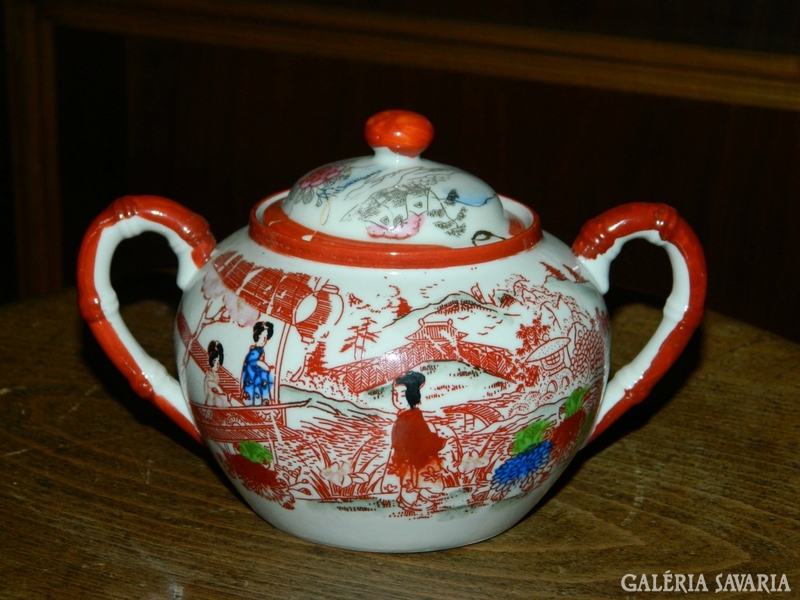 Japanese - hand painted - geisha m. Sugar bowl