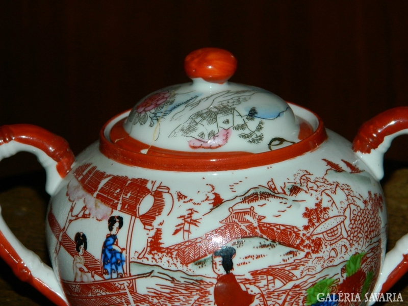 Japanese - hand painted - geisha m. Sugar bowl