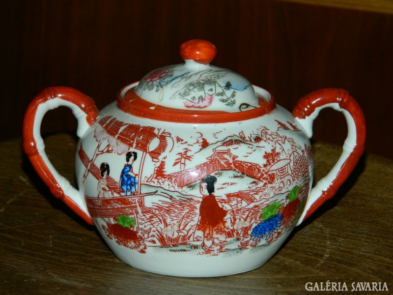 Japanese - hand painted - geisha m. Sugar bowl
