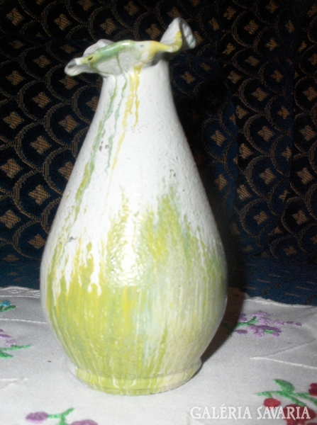 Retro festett üveg váza - 14 cm