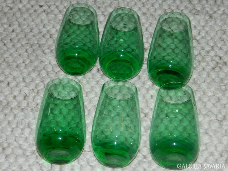 Antique Biedermeier larger liqueur green glass glass is ready