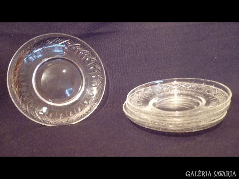 U881 I3 Régi üveg tányér 4 db