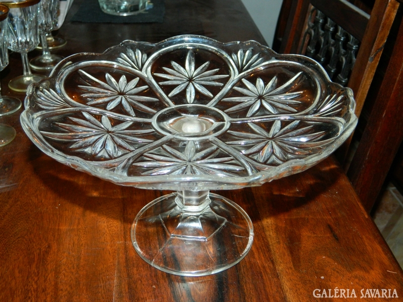 Antique glass cake stand