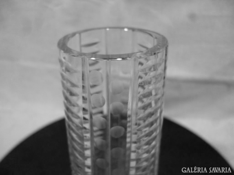 2387 G4 Régi retró csiszolt üveg váza 24 cm