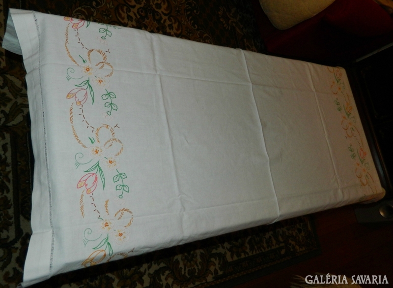Hand-embroidered large tablecloth - tablecloth