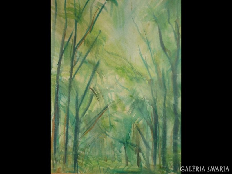 Y712 R1 Bizse János erdőbelső akvarell