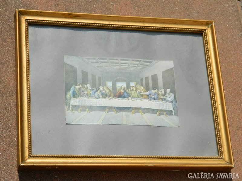 Last Supper in antique frame - antique frame - holy image