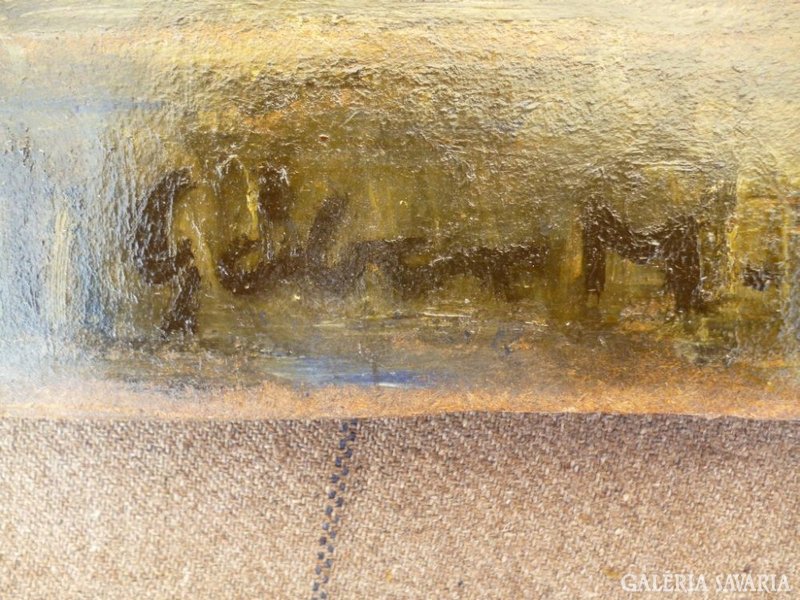 1029 R1 Gábor M. jelzésű festmény festő asztala