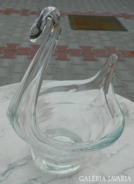 Fuvott álomszép antik hattyú asztaközép - antik üvegre