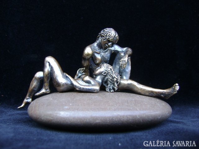 Szerelmesek szigete... kortárs bronz szobor miniatúra