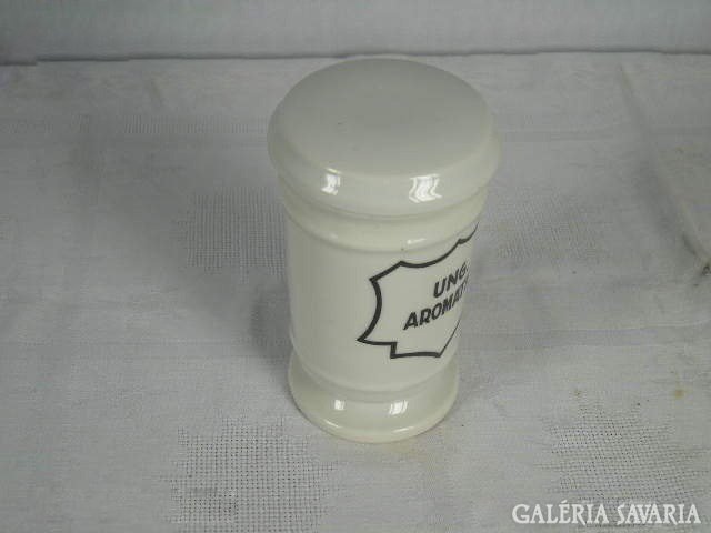 AB49 E3 Régi patika edény, porcelán Ung. Aromatic.