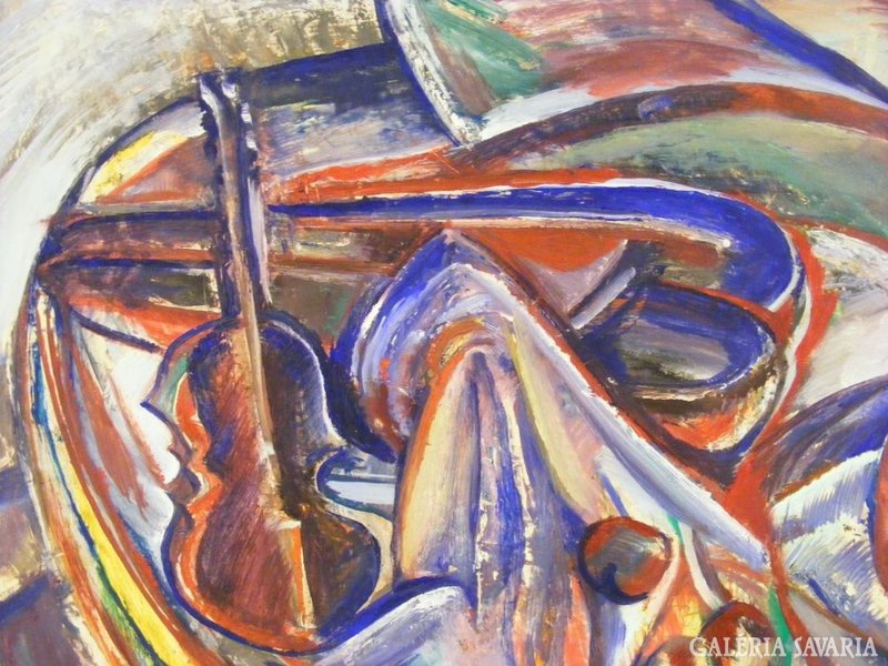 Dobi piroska 60x80 cm still life with violin. Art gallery
