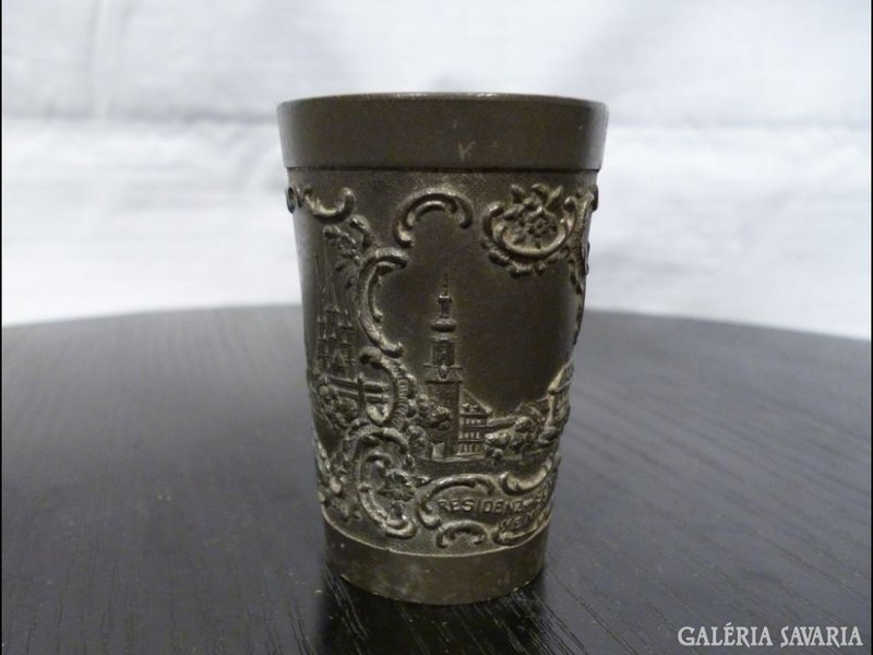 1559 I4 Régi német ónozott stampedlis pohár