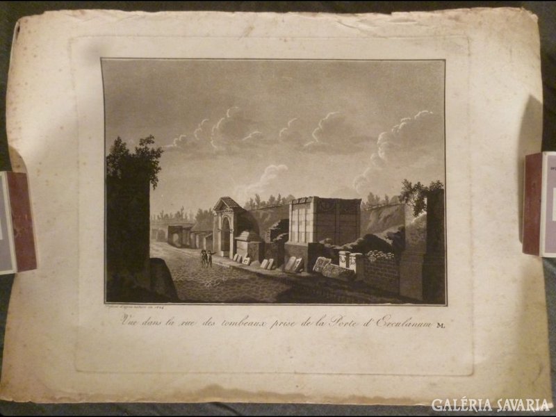 1826 T2 Antik metszet Pompei 1824
