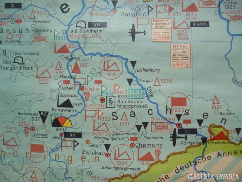 2518 R1 Antik német katonai térkép 1917-1939