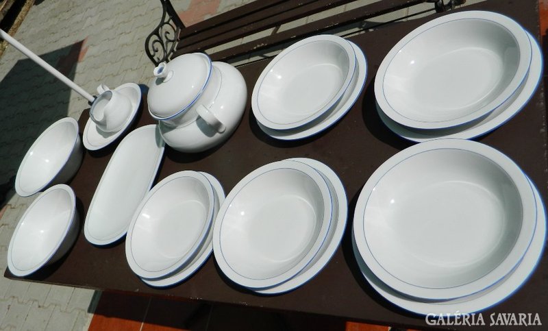 Bavaria bareuther white tableware with blue border
