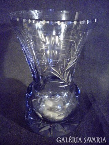 K187 H3 Antik lila Moser jellegű kristály váza
