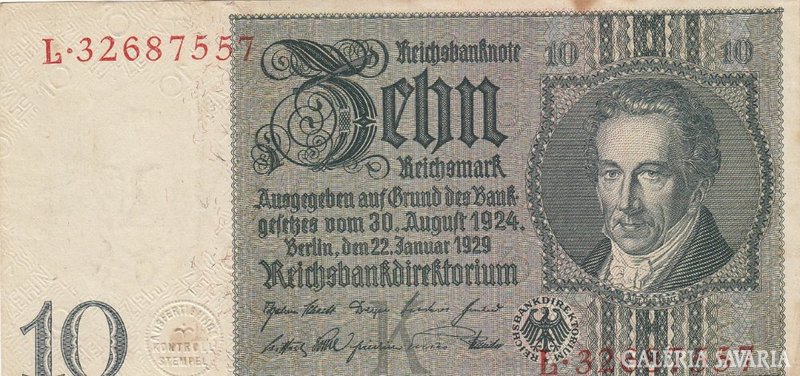 Német 10 Reichs Mark 1929