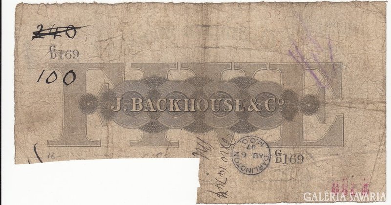 English 5 pounds 1883 (darlington bank) 1pc. I'll post too!