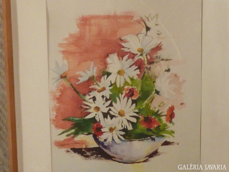 4220 T36 Jelzetlen akvarell papír virágcsendélet