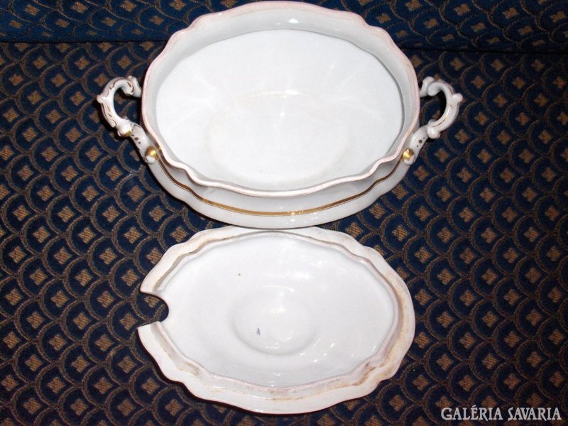 Antik porcelán leveses tál