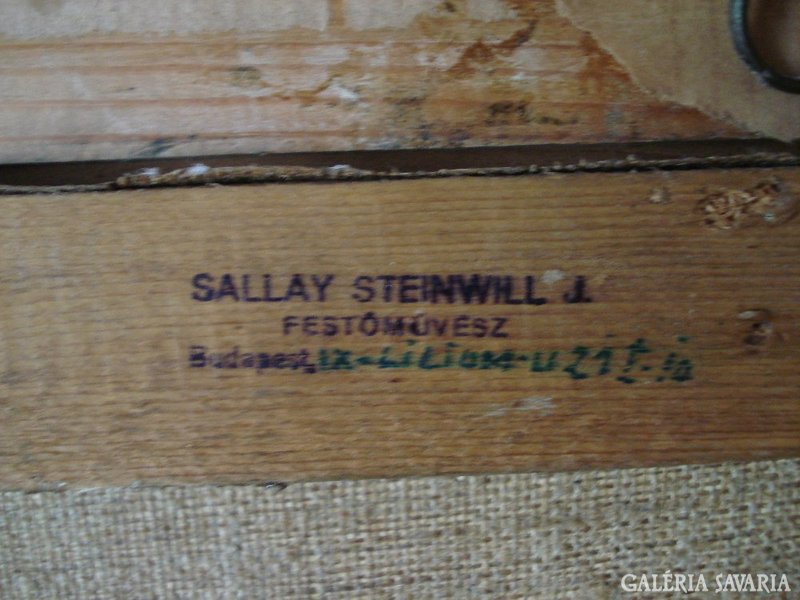 Sallay Steinwill J. olajképe vászonra falusi életkép