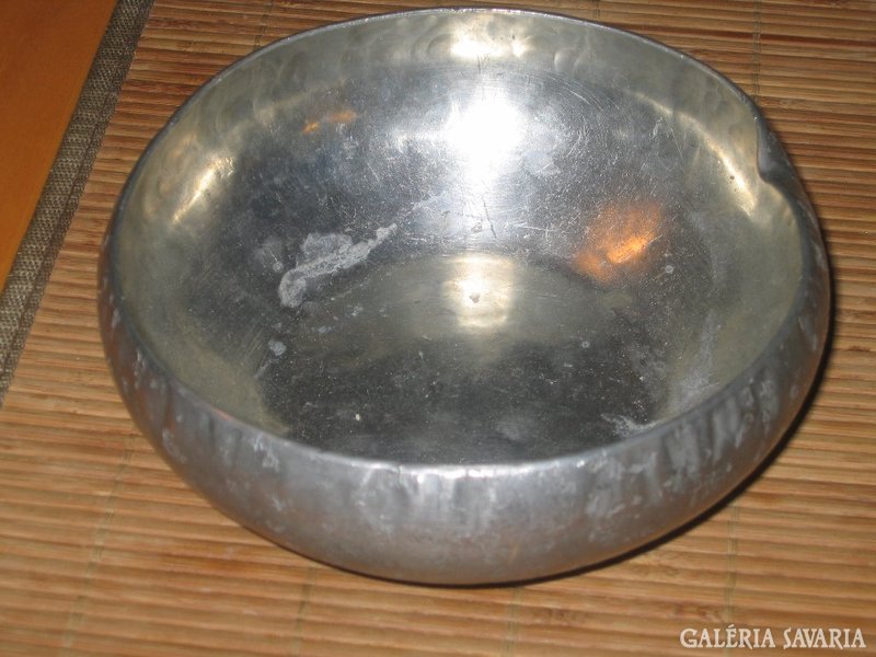 Antique Scandinavian hammered bowl, Skurdal Pewter