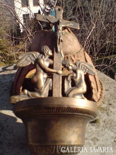 Angelic bronze holy water tank